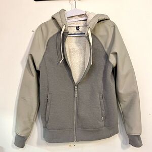 Burton Sherpa Lined Full Zip Sweatshirt/Jacket, Hoodie Gray Size M